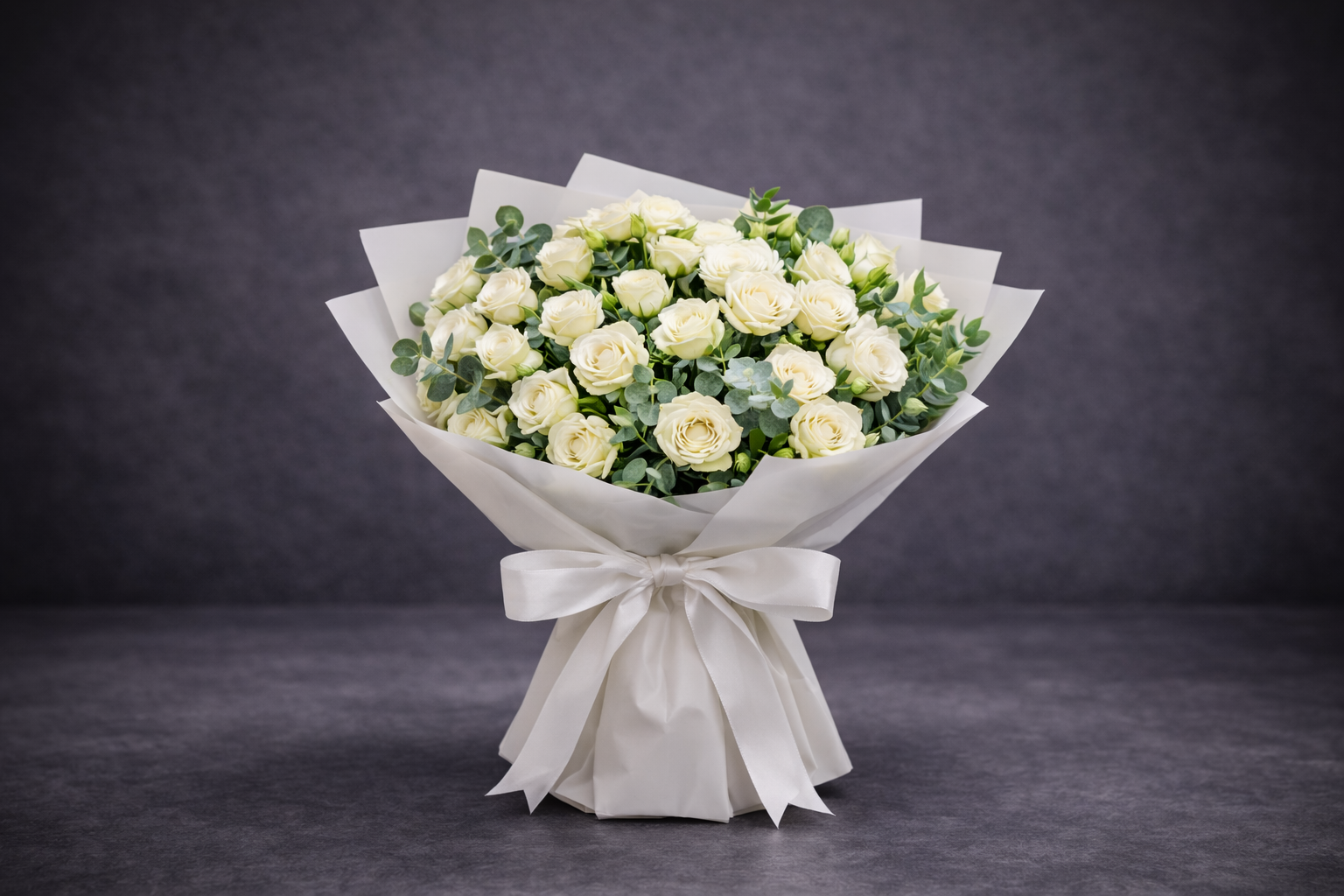 Pure Elegance White Baby Rose Bouquet