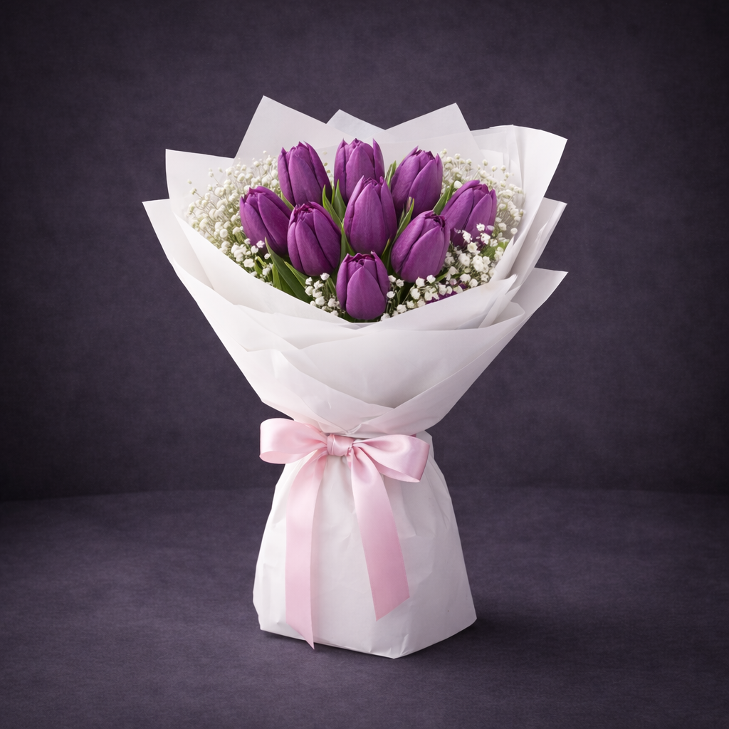 9 Purple Tulip Elegance